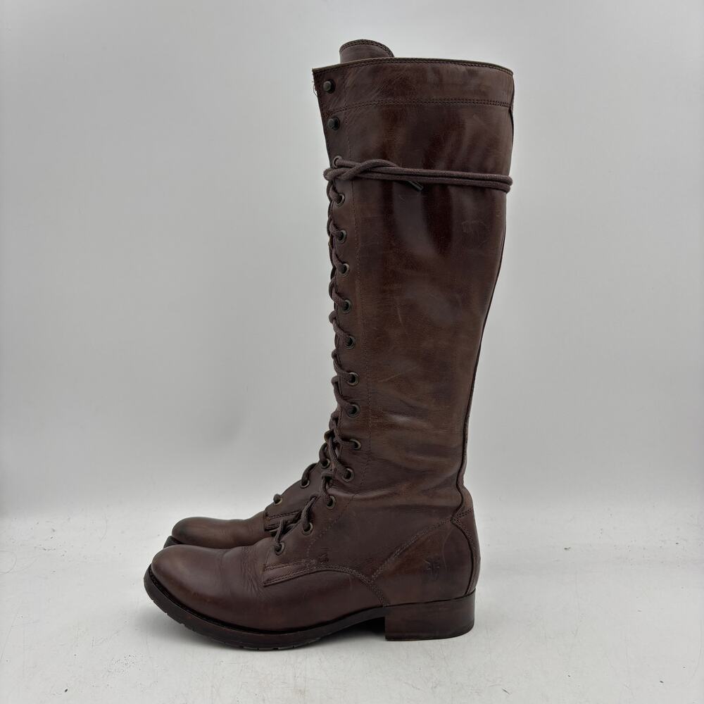Frye Melissa Tall Lace Up Boots Women's 6.5B Zip Up Boho Indie Cottage - Picture 5 of 12